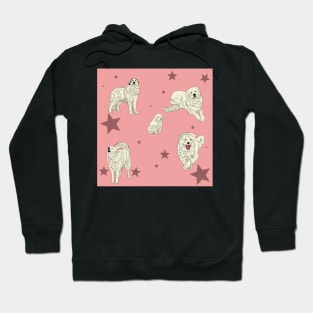 Great Pyrenees Pattern Pink Hoodie